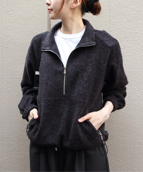 ORCIVAL(オーシバル)の「ORCIVAL/オーシバル スタンドカラーフリースジッププルオーバー STAND COLLAR FLEECE ZIP PULLOVER OR-A0824 YFR(その他トップス・レディース・チャコールグレー/ブルー/オートミール・1)」の1枚目の写真