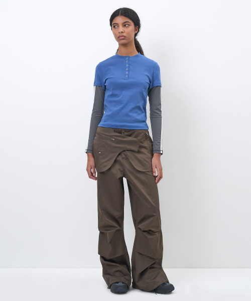 PARTIMENTO WOMEN(パルティメントウィメン)の「オールインワンレイヤードヘンリーロングスリーブT_ブルー(Tシャツ/カットソー・レディース・その他・SMALL)」の2枚目の写真
