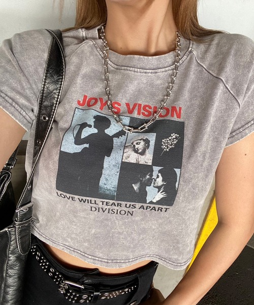 non-hedge（ノンヘッジ）の「ブリーチ転写ショート丈Tシャツ（Tシャツ/カットソー・レディース・ブラック/ピンク/ブルー/グレー・FREE）」の2枚目の写真
