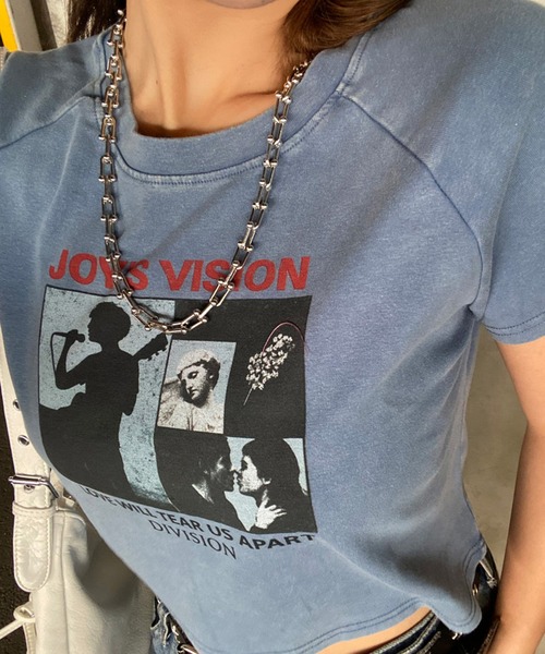 non-hedge（ノンヘッジ）の「ブリーチ転写ショート丈Tシャツ（Tシャツ/カットソー・レディース・ブラック/ピンク/ブルー/グレー・FREE）」の3枚目の写真