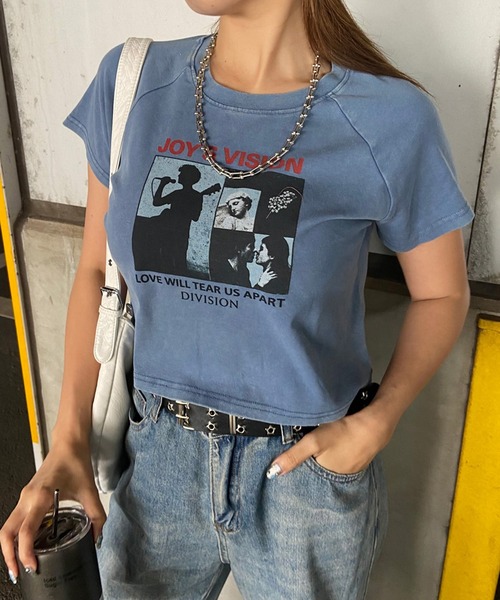 non-hedge（ノンヘッジ）の「ブリーチ転写ショート丈Tシャツ（Tシャツ/カットソー・レディース・ブラック/ピンク/ブルー/グレー・FREE）」の12枚目の写真