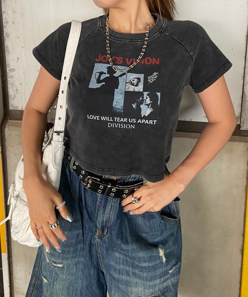 non-hedge（ノンヘッジ）の「ブリーチ転写ショート丈Tシャツ（Tシャツ/カットソー・レディース・ブラック/ピンク/ブルー/グレー・FREE）」の18枚目の写真