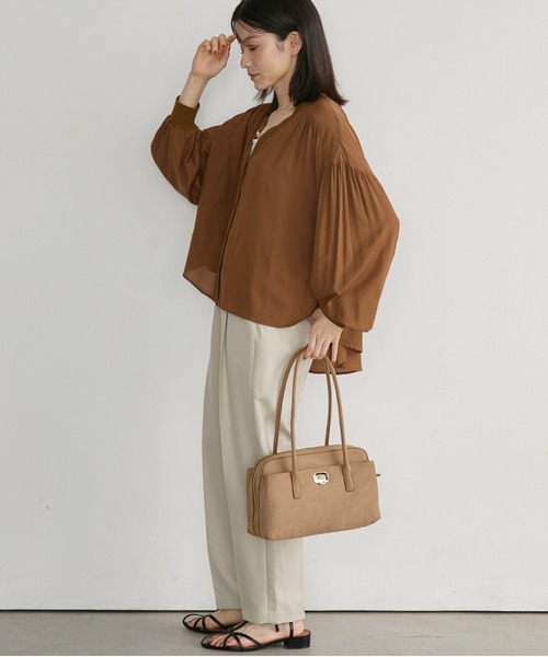 Doux archives（ドゥアルシーヴ）の「【26AW EC先行予約】Ｒｅｆｌａｘリノンウエストギャザーテーパードパンツ（その他パンツ・レディース・ブラック/グレイッシュベージュ/ワインレッド・S/M）」の13枚目の写真
