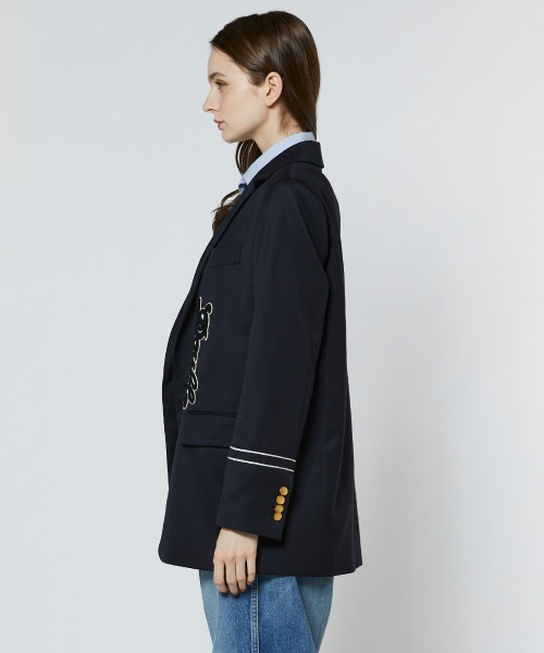 DOUBLE STANDARD CLOTHING(ダブルスタンダードクロージング)の「ウールブローチジャケット(テーラードジャケット・レディース・ネイビー・38/36)」の3枚目の写真