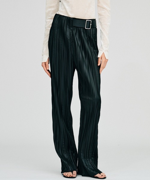 PRANK PROJECT(プランクプロジェクト)の「【2026Autumn Pre-Order】ベルテッドプリーツパンツ / Belted Pleated Pants(その他パンツ・レディース・ブラウン/ブラック・38/36)」の1枚目の写真
