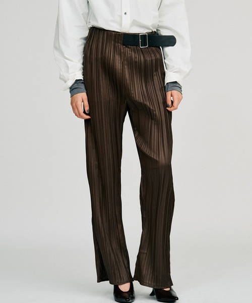 PRANK PROJECT(プランクプロジェクト)の「【2026Autumn Pre-Order】ベルテッドプリーツパンツ / Belted Pleated Pants(その他パンツ・レディース・ブラウン/ブラック・38/36)」の16枚目の写真