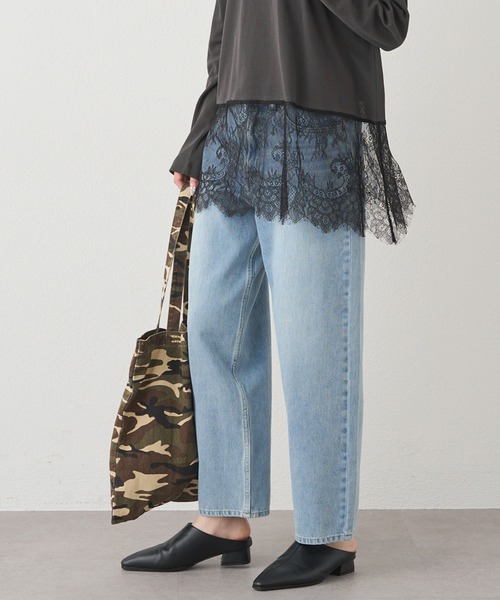 PUAL CE CIN(ピュアルセシン)の「縦ストレッチデニムパンツ(デニムパンツ・レディース・ブルー/インディゴブルー・FREE)」の2枚目の写真