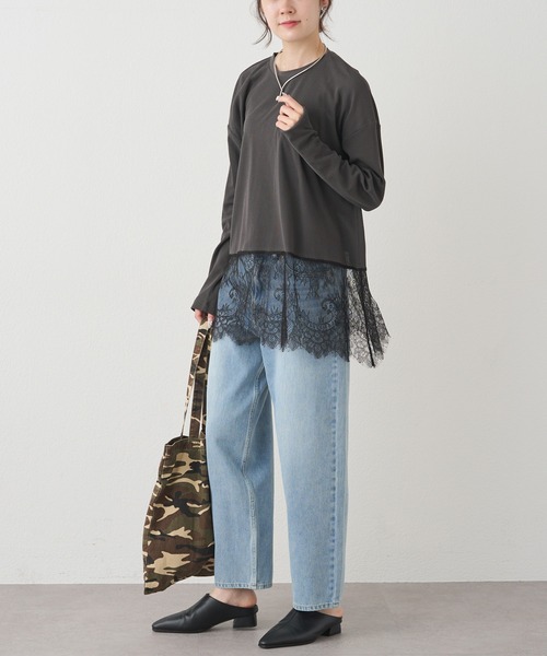 PUAL CE CIN(ピュアルセシン)の「縦ストレッチデニムパンツ(デニムパンツ・レディース・ブルー/インディゴブルー・FREE)」の6枚目の写真