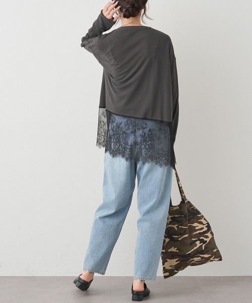 PUAL CE CIN(ピュアルセシン)の「縦ストレッチデニムパンツ(デニムパンツ・レディース・ブルー/インディゴブルー・FREE)」の7枚目の写真