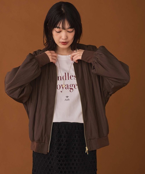 Gready Brilliant(グレディブリリアン)の「割繊サテンMA-1(MA-1・レディース・ブラウン/カーキ・38)」の7枚目の写真