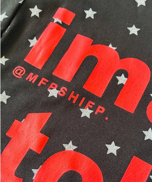 SHEPP（シープ）の「星柄 リンガー風 ビッグロゴタイト半袖Tシャツ フレンチスリーブ（Tシャツ/カットソー・レディース・ブラック・L/M）」の5枚目の写真