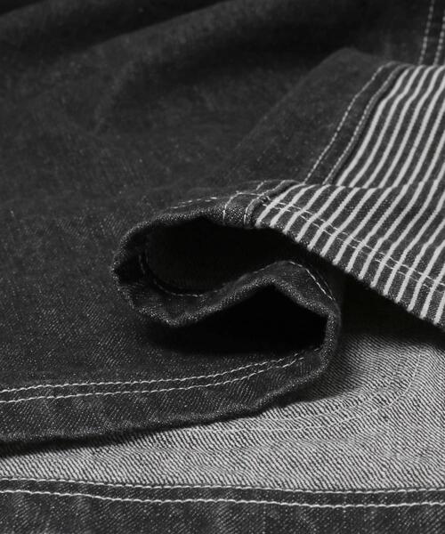 ITEMS URBANRESEARCH（アイテムズ アーバンリサーチ）の「ヒッコリー×デニム切替 ワークジャケット（デニムジャケット・メンズ・ネイビー/ブラック・LARGE/MEDIUM）」の22枚目の写真