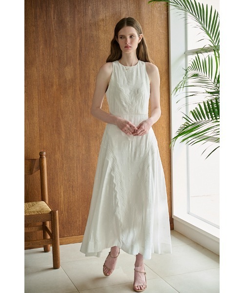 Estella.K(エステラケー)の「Florence Lace Dress ウェーブレーススウィッチングドレス(ワンピース・レディース・サックスブルー/ブラック/ホワイト・FREE)」の4枚目の写真
