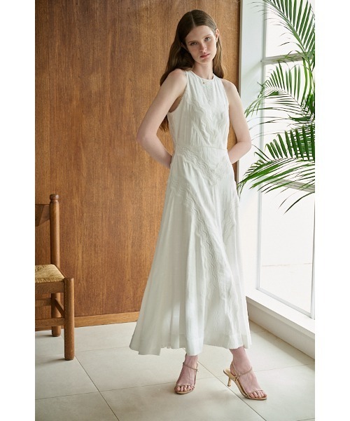 Estella.K(エステラケー)の「Florence Lace Dress ウェーブレーススウィッチングドレス(ワンピース・レディース・サックスブルー/ブラック/ホワイト・FREE)」の5枚目の写真