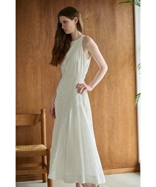 Estella.K(エステラケー)の「Florence Lace Dress ウェーブレーススウィッチングドレス(ワンピース・レディース・サックスブルー/ブラック/ホワイト・FREE)」の8枚目の写真