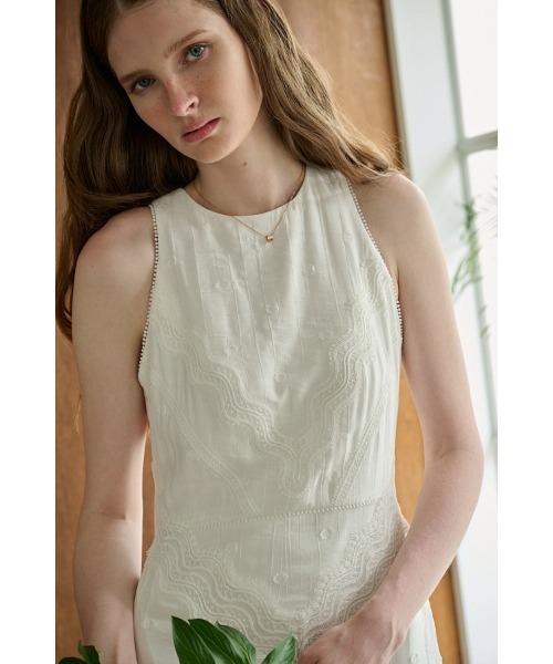 Estella.K(エステラケー)の「Florence Lace Dress ウェーブレーススウィッチングドレス(ワンピース・レディース・サックスブルー/ブラック/ホワイト・FREE)」の18枚目の写真