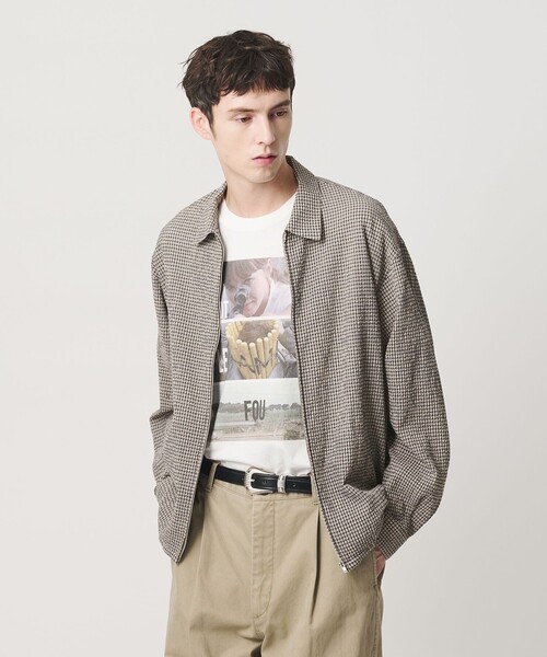 BEAUTY&YOUTH UNITED ARROWS（ビューティーアンドユースユナイテッドアローズ）の「アーバン サッカー チェック ジップ シャツ（シャツ/ブラウス・メンズ・ベージュ/ネイビー・XL/M/L/S）」の3枚目の写真