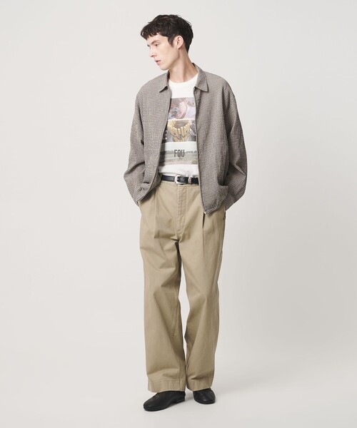 BEAUTY&YOUTH UNITED ARROWS（ビューティーアンドユースユナイテッドアローズ）の「アーバン サッカー チェック ジップ シャツ（シャツ/ブラウス・メンズ・ベージュ/ネイビー・XL/M/L/S）」の4枚目の写真