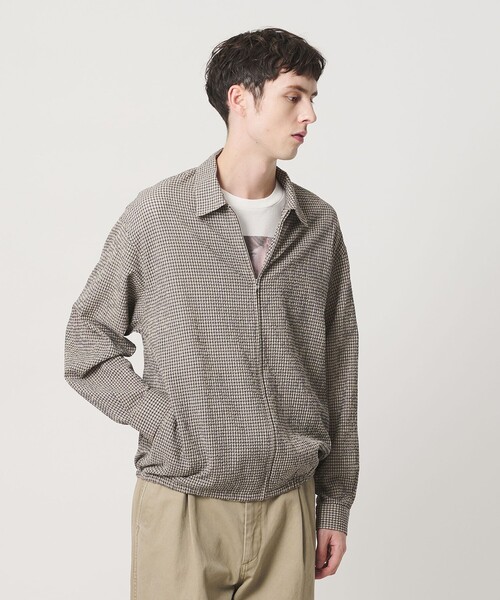 BEAUTY&YOUTH UNITED ARROWS（ビューティーアンドユースユナイテッドアローズ）の「アーバン サッカー チェック ジップ シャツ（シャツ/ブラウス・メンズ・ベージュ/ネイビー・XL/M/L/S）」の5枚目の写真