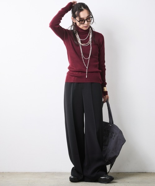 CHIC STYLE(シックスタイル)の「カラーワイドパンツ<大きいサイズ有>シックスタイル(その他パンツ・レディース・レッド/ブラック・5L/4L/3L/LL/L/M)」の22枚目の写真