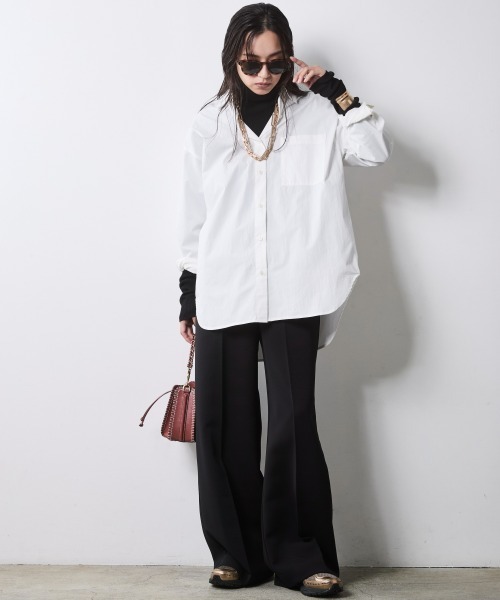 CHIC STYLE(シックスタイル)の「カラーワイドパンツ<大きいサイズ有>シックスタイル(その他パンツ・レディース・レッド/ブラック・5L/4L/3L/LL/L/M)」の6枚目の写真
