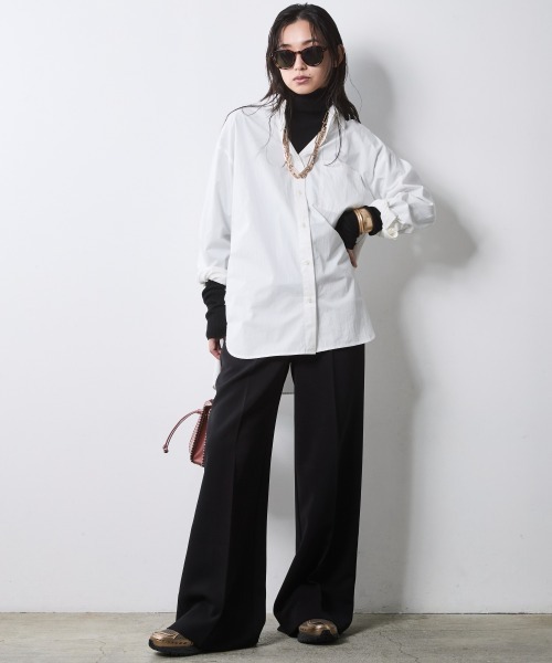 CHIC STYLE(シックスタイル)の「カラーワイドパンツ<大きいサイズ有>シックスタイル(その他パンツ・レディース・レッド/ブラック・5L/4L/3L/LL/L/M)」の7枚目の写真