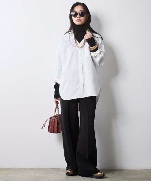CHIC STYLE(シックスタイル)の「カラーワイドパンツ<大きいサイズ有>シックスタイル(その他パンツ・レディース・レッド/ブラック・5L/4L/3L/LL/L/M)」の8枚目の写真