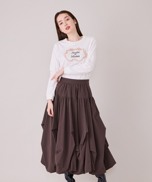 Audie a Muses(オーディアミューズ)の「刺繍加工ロングスリーブカットソー(Tシャツ/カットソー・レディース・グレー/オフホワイト・38/42)」の9枚目の写真