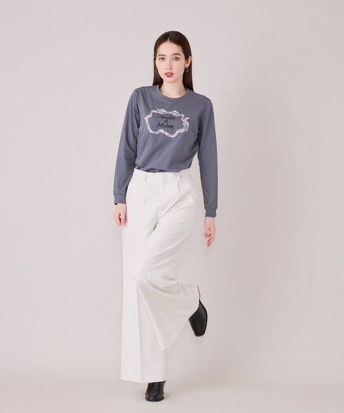 Audie a Muses(オーディアミューズ)の「刺繍加工ロングスリーブカットソー(Tシャツ/カットソー・レディース・グレー/オフホワイト・38/42)」の10枚目の写真