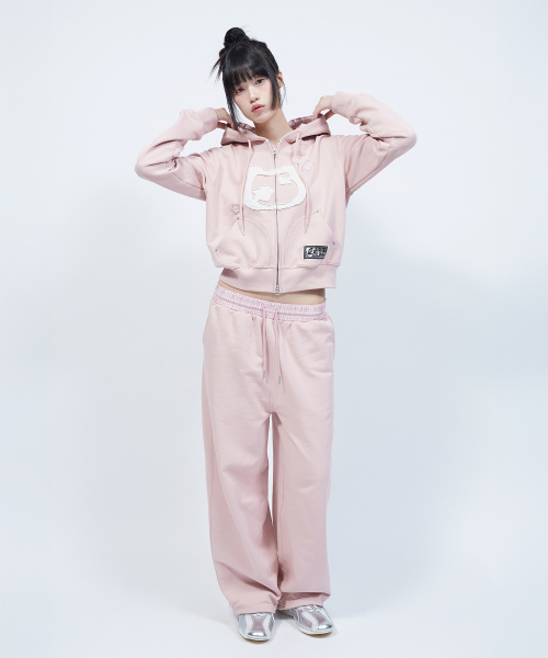 LMR(エルエムアール)の「スターモチーフポイントストリングスウェットパンツ PINK(スウェットパンツ・レディース・PINK・SMALL/MEDIUM/LARGE)」の1枚目の写真