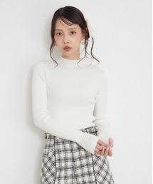 【AW先行アイテム】サムホールウォッシャブルハイネックニットトップス 秋服 冬服