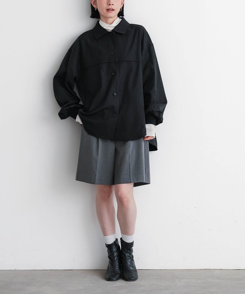 for/c(フォーシー)の「ストール付シャツアウター【サスティナブル】(その他アウター・レディース・ブラック/ベージュ・M/L)」の9枚目の写真