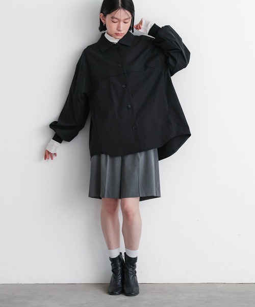 for/c(フォーシー)の「ストール付シャツアウター【サスティナブル】(その他アウター・レディース・ブラック/ベージュ・M/L)」の11枚目の写真