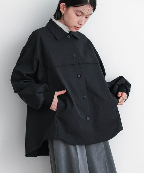 for/c(フォーシー)の「ストール付シャツアウター【サスティナブル】(その他アウター・レディース・ブラック/ベージュ・M/L)」の15枚目の写真