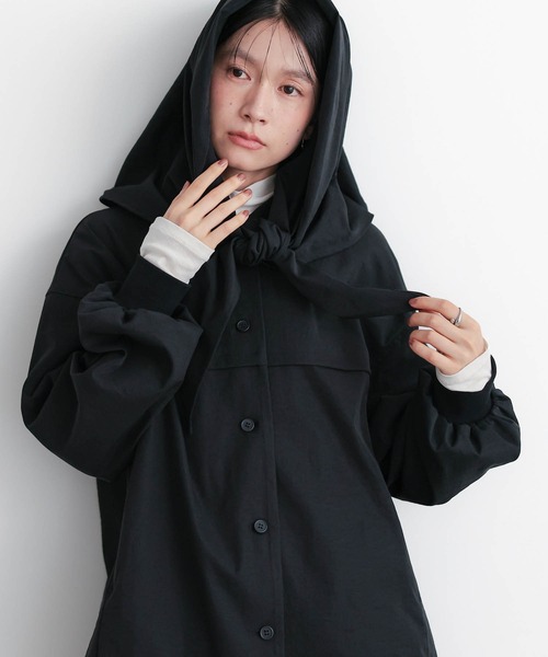 for/c(フォーシー)の「ストール付シャツアウター【サスティナブル】(その他アウター・レディース・ブラック/ベージュ・M/L)」の18枚目の写真