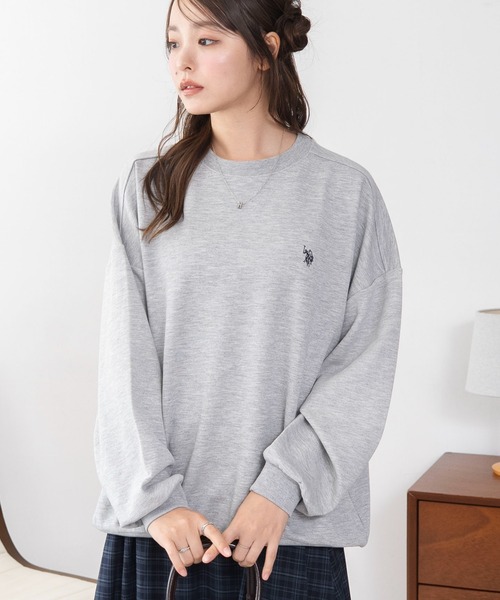 U.S. POLO ASSN.(ユーエスポロアッスン)の「WEGO/【26年秋冬新作】U.S.POLO ASSN.ダンボールスウェット(スウェット・レディース・アイボリー/杢グレー/ブラウン/ネイビー/ライトピンク/ダークグリーン・LARGE/MEDIUM/X-LARGE)」の3枚目の写真