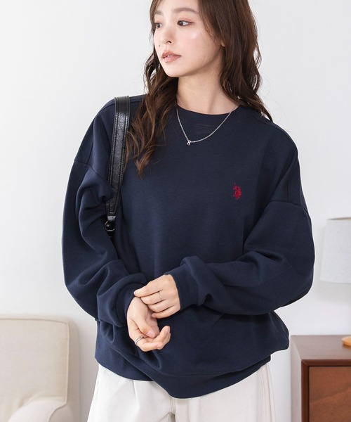 U.S. POLO ASSN.(ユーエスポロアッスン)の「WEGO/【26年秋冬新作】U.S.POLO ASSN.ダンボールスウェット(スウェット・レディース・アイボリー/杢グレー/ブラウン/ネイビー/ライトピンク/ダークグリーン・LARGE/MEDIUM/X-LARGE)」の1枚目の写真
