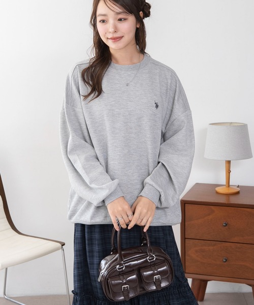 U.S. POLO ASSN.(ユーエスポロアッスン)の「WEGO/【26年秋冬新作】U.S.POLO ASSN.ダンボールスウェット(スウェット・レディース・アイボリー/杢グレー/ブラウン/ネイビー/ライトピンク/ダークグリーン・LARGE/MEDIUM/X-LARGE)」の7枚目の写真