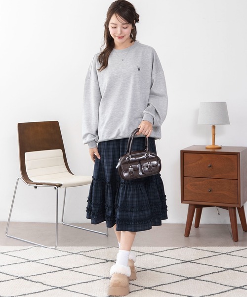 U.S. POLO ASSN.(ユーエスポロアッスン)の「WEGO/【26年秋冬新作】U.S.POLO ASSN.ダンボールスウェット(スウェット・レディース・アイボリー/杢グレー/ブラウン/ネイビー/ライトピンク/ダークグリーン・LARGE/MEDIUM/X-LARGE)」の11枚目の写真