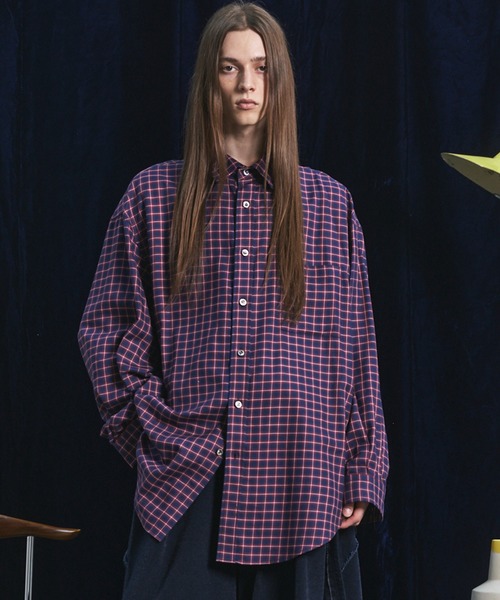 MAISON SPECIAL（メゾンスペシャル）の「《UNISEX》【イタリアンデッドストックファブリック】プライムオーバーレギュラーカラーシャツコート/【Italian Dead Stock Fabric】Prime-Over Regular Collar Shirt Coat【MAISON SPECIAL/メゾンスペシャル】（シャツ/ブラウス・メンズ・オレンジ/グレイッシュベージュ/ライトグリーン/ネイビー/レッド/カーキ/グレー/ライトグレー/ブルー・2/1/0）」の6枚目の写真