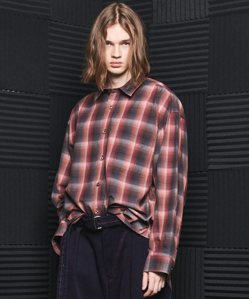 MAISON SPECIAL（メゾンスペシャル）の「《UNISEX》【イタリアンデッドストックファブリック】プライムオーバーレギュラーカラーシャツコート/【Italian Dead Stock Fabric】Prime-Over Regular Collar Shirt Coat【MAISON SPECIAL/メゾンスペシャル】（シャツ/ブラウス・メンズ・オレンジ/グレイッシュベージュ/ライトグリーン/ネイビー/レッド/カーキ/グレー/ライトグレー/ブルー・2/1/0）」の8枚目の写真