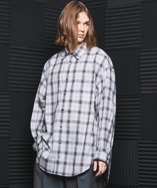 MAISON SPECIAL（メゾンスペシャル）の「《UNISEX》【イタリアンデッドストックファブリック】プライムオーバーレギュラーカラーシャツコート/【Italian Dead Stock Fabric】Prime-Over Regular Collar Shirt Coat【MAISON SPECIAL/メゾンスペシャル】（シャツ/ブラウス・メンズ・オレンジ/グレイッシュベージュ/ライトグリーン/ネイビー/レッド/カーキ/グレー/ライトグレー/ブルー・2/1/0）」の5枚目の写真