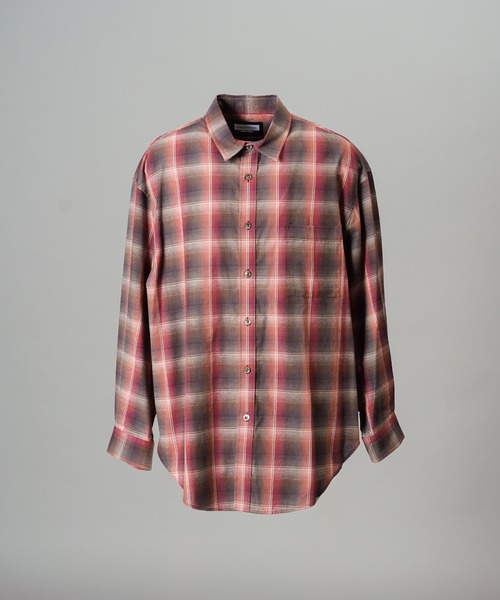 MAISON SPECIAL（メゾンスペシャル）の「《UNISEX》【イタリアンデッドストックファブリック】プライムオーバーレギュラーカラーシャツコート/【Italian Dead Stock Fabric】Prime-Over Regular Collar Shirt Coat【MAISON SPECIAL/メゾンスペシャル】（シャツ/ブラウス・メンズ・オレンジ/グレイッシュベージュ/ライトグリーン/ネイビー/レッド/カーキ/グレー/ライトグレー/ブルー・2/1/0）」の12枚目の写真
