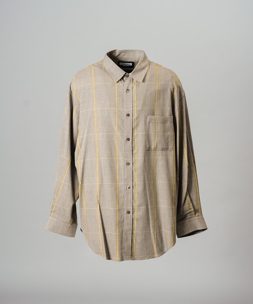 MAISON SPECIAL（メゾンスペシャル）の「《UNISEX》【イタリアンデッドストックファブリック】プライムオーバーレギュラーカラーシャツコート/【Italian Dead Stock Fabric】Prime-Over Regular Collar Shirt Coat【MAISON SPECIAL/メゾンスペシャル】（シャツ/ブラウス・メンズ・オレンジ/グレイッシュベージュ/ライトグリーン/ネイビー/レッド/カーキ/グレー/ライトグレー/ブルー・2/1/0）」の13枚目の写真