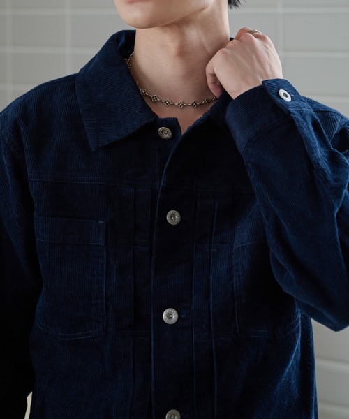 sedacle(セダクル)の「Vintage Corduroy Trucker Jacket/ヴィンテージ コーデュロイ トラッカージャケット(デニムジャケット・メンズ・ネイビー/キャメル・MEDIUM/LARGE/SMALL)」の3枚目の写真