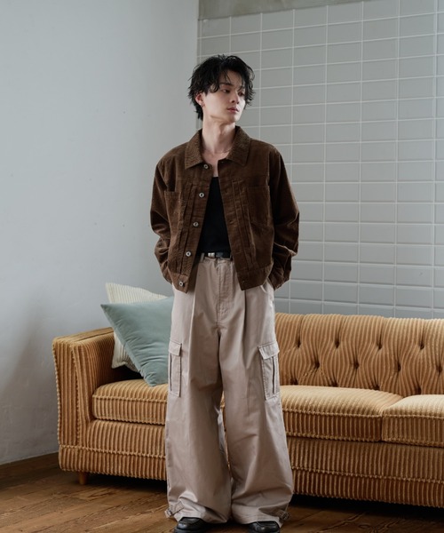 sedacle(セダクル)の「Vintage Corduroy Trucker Jacket/ヴィンテージ コーデュロイ トラッカージャケット(デニムジャケット・メンズ・ネイビー/キャメル・MEDIUM/LARGE/SMALL)」の9枚目の写真