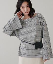 2WAYワンショルボーダープルオーバー