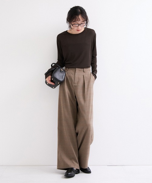le cercle ADAM ET ROPE'(ルセルクルアダムエロペ)の「シアーメロー長袖トップス(Tシャツ/カットソー・レディース・ホワイト/ブラック/ダークブラウン/レッド・FREE)」の10枚目の写真