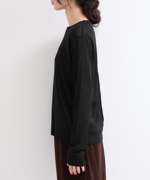 le cercle ADAM ET ROPE'(ルセルクルアダムエロペ)の「シアーメロー長袖トップス(Tシャツ/カットソー・レディース・ホワイト/ブラック/ダークブラウン/レッド・FREE)」の19枚目の写真