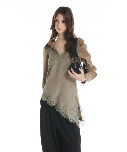 PROJECT WAVE（プロジェクトウェーブ）の「Smiss Race Top (4color)（Tシャツ/カットソー・レディース・Beige/ブラウン/カーキ/ブラック・SMALL/MEDIUM）」の6枚目の写真